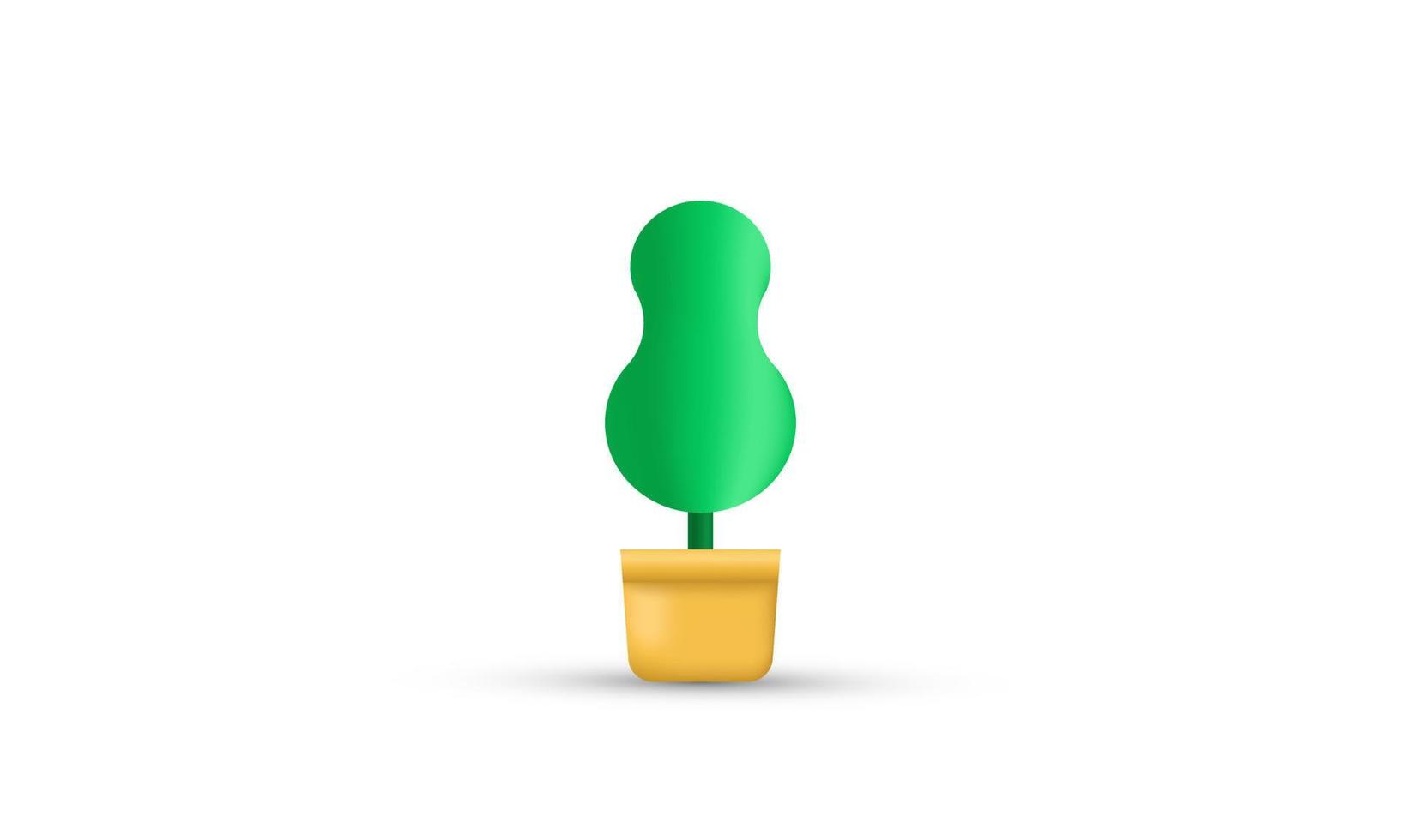 Illustration realistisch Grün Blume Vektor Symbol Symbol 3d kreativ isoliert auf Hintergrund
