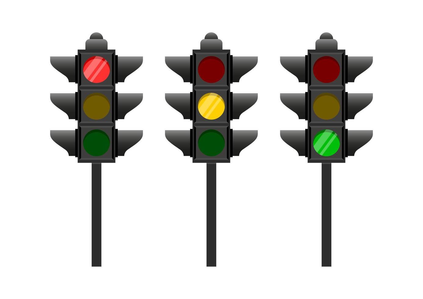 trafik ljus platt design isolerat på vit bakgrund. vektor trafik ljus