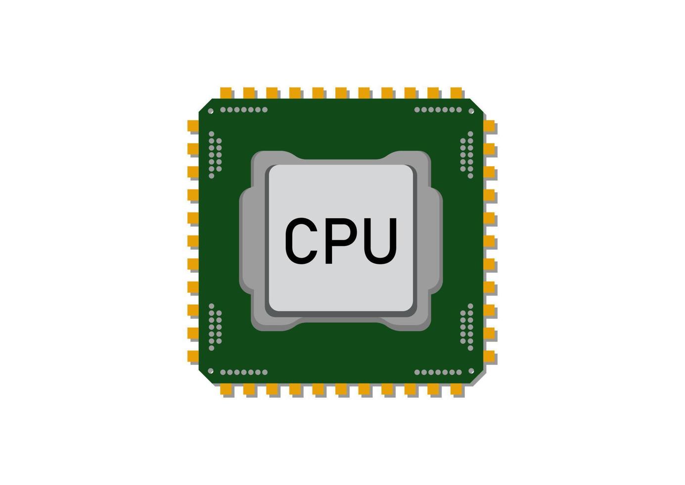 cpu processor ClipArt platt design på vit bakgrund. vektor cpu ikon