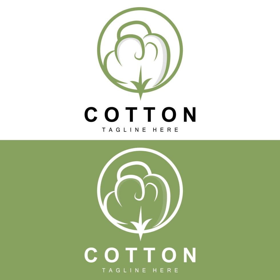 Baumwolle Logo, Sanft Baumwolle Blume Design Vektor natürlich organisch Pflanzen bekleidung Materialien und Schönheit Textilien
