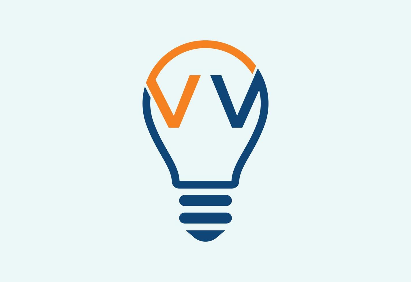 kreativ Glödlampa logotyp med brev, vektor design begrepp