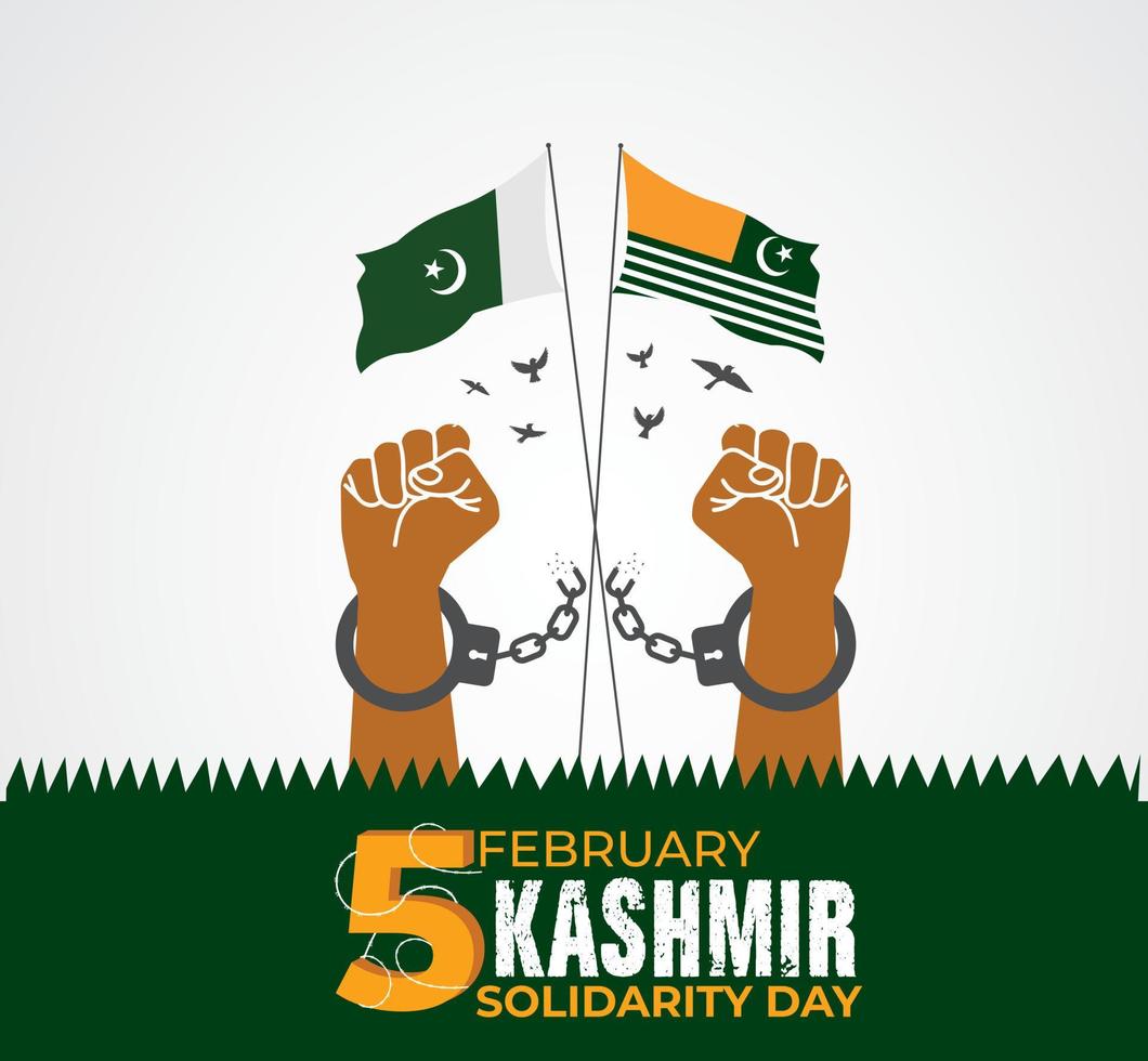 kashmir solidaritet dag. 5:e februari. mall för bakgrund, baner, kort, affisch. vektor illustration.