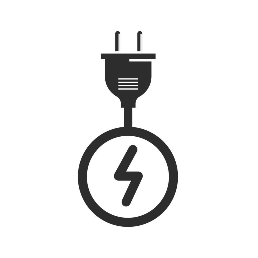 elektrisk sladd laddning ikon vektor