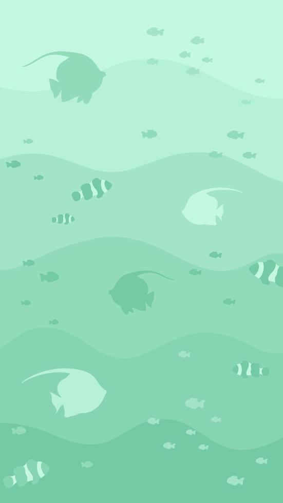 unter Wasser Szene mit Fische Hintergrund Hintergrund. Marine Leben Vektor Design Vorlage. Hintergründe mit Kopieren Raum zum Text zum Banner, Sozial Medien Geschichten