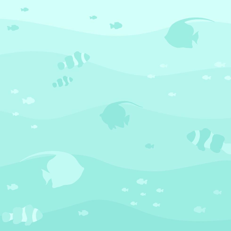 unter Wasser Szene mit Fische Hintergrund Hintergrund. Marine Leben Vektor Design Vorlage. Hintergründe mit Kopieren Raum zum Text zum Banner, Sozial Medien Geschichten