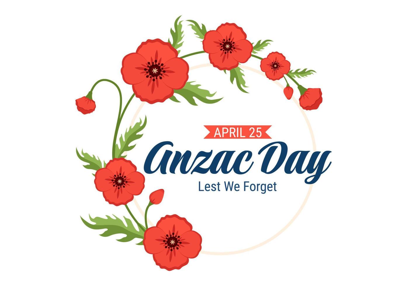 anzac Tag von damit nicht wir vergessen Illustration mit Erinnerung Soldat bezahlen Respekt und rot Mohn Blume im eben Hand gezeichnet zum Landung Seite Vorlagen vektor