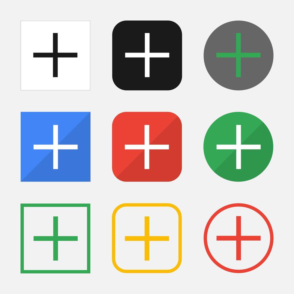 uppsättning av Lägg till ikoner för din webb webbplats eller mobil app vektor