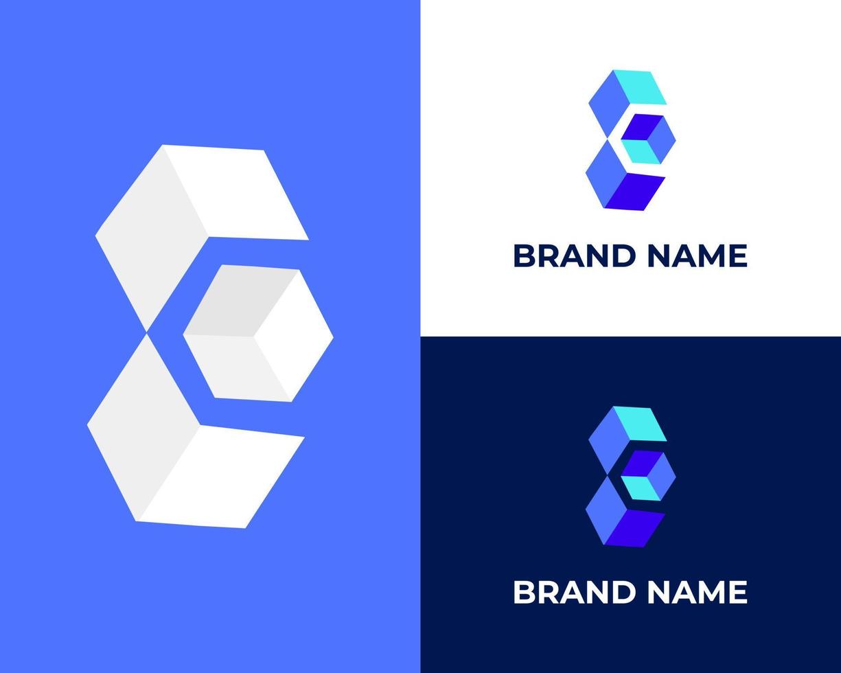 geometrisch gestalten Brief c mit Box Logo Design vektor