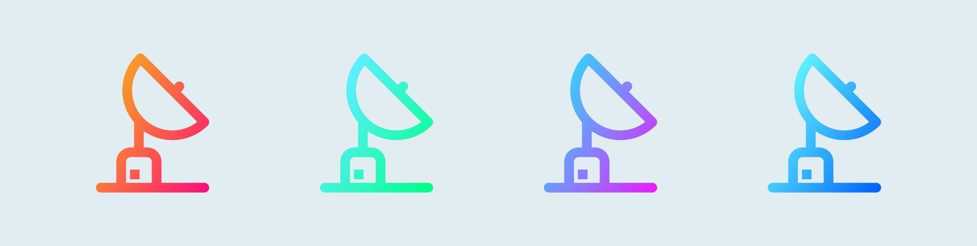 Satellit Linie Symbol im Gradient Farben. Signal Antenne Zeichen Vektor Illustration.