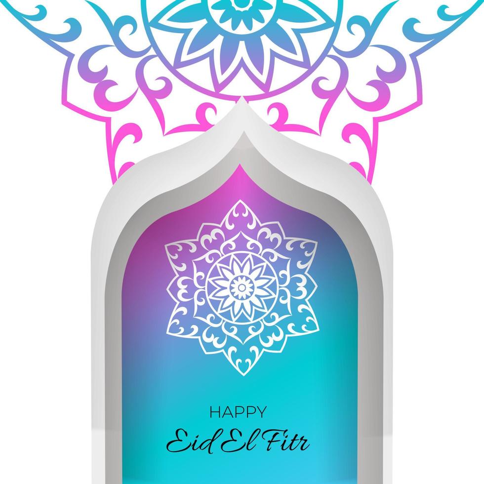 ied el fitr Papier Schnitt Vektor Design