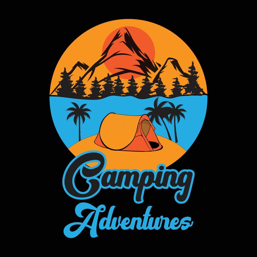 camping t-shirt desing vektor