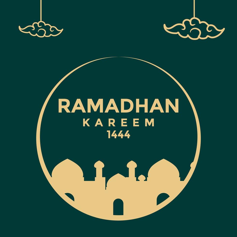 Ramadhan kareem Gruß Karte. Ramadhan kareem Banner Design. Ramadhan Mubarak. glücklich heilig Ramadan. Monat von Fasten zum Muslime. vektor