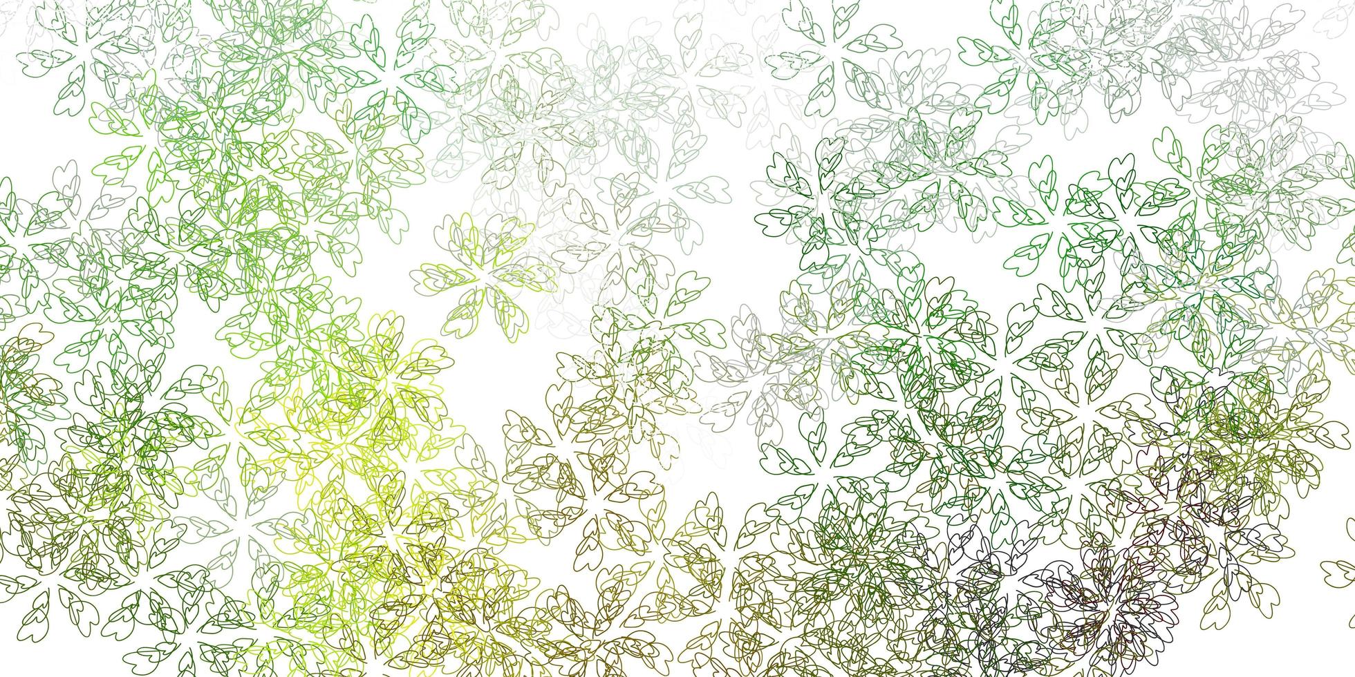 ljusgrön, gul vektor abstrakt bakgrund med blad.