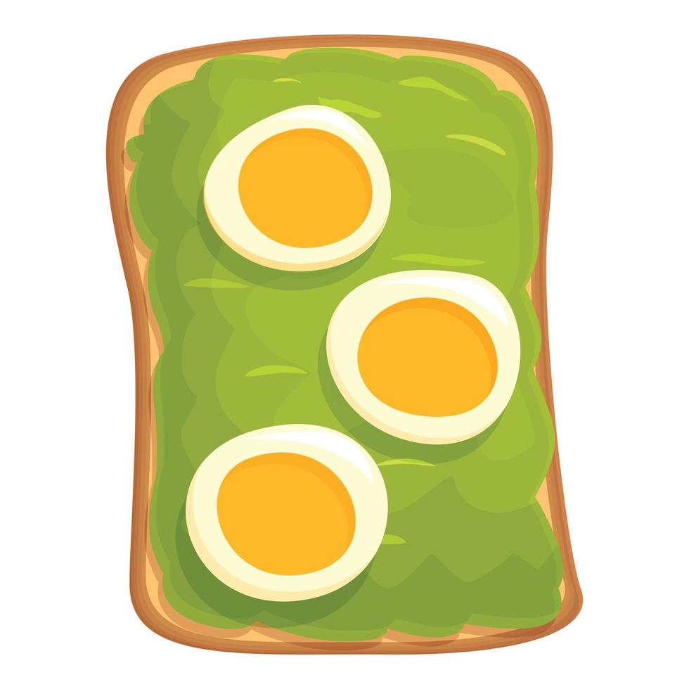 Ei Avocado Toast Symbol Karikatur Vektor. Scheibe Essen vektor