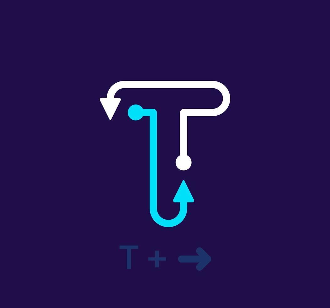 linear Brief t Logo. einzigartig Logo. abstrakt Brief einfach rotierend Pfeil Ziel Symbol. korporativ Identität Vektor Folge.