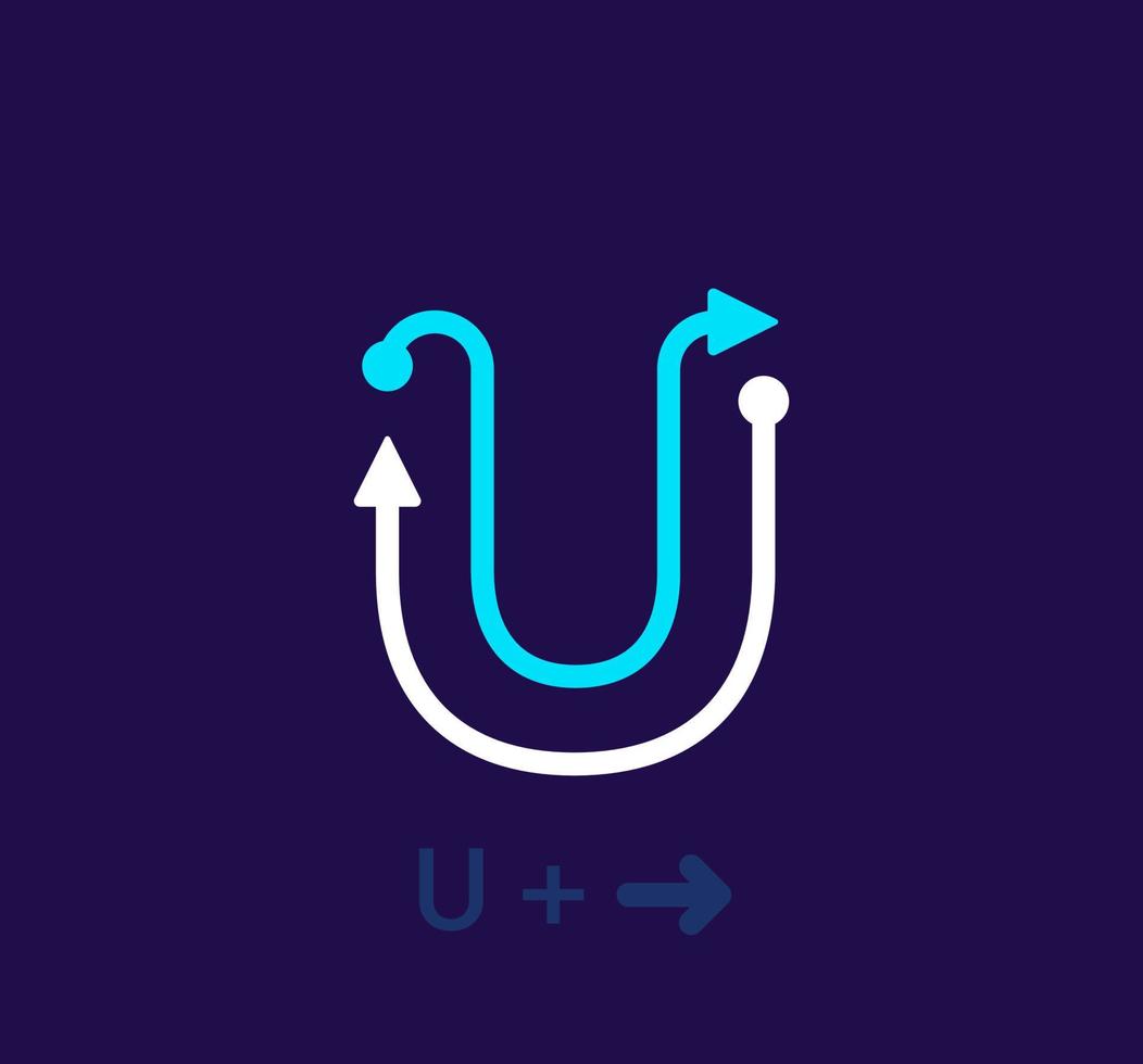 linear Brief u Logo. einzigartig Logo. abstrakt Brief einfach rotierend Pfeil Ziel Symbol. korporativ Identität Vektor Folge.
