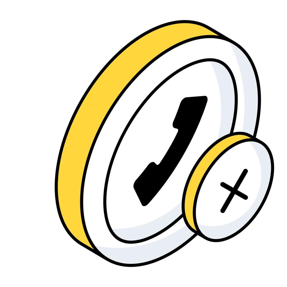 konzeptionelle eben Design Symbol von Anruf stornieren vektor