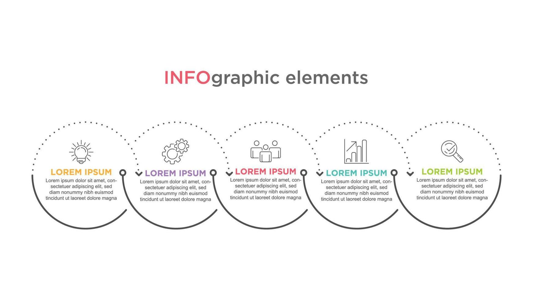 infographics för företag begrepp med ikoner och 5 alternativ eller steg. för innehåll, diagram, flödesschema, steg, delar, tidslinje infografik, arbetsflöde, Diagram. vektor
