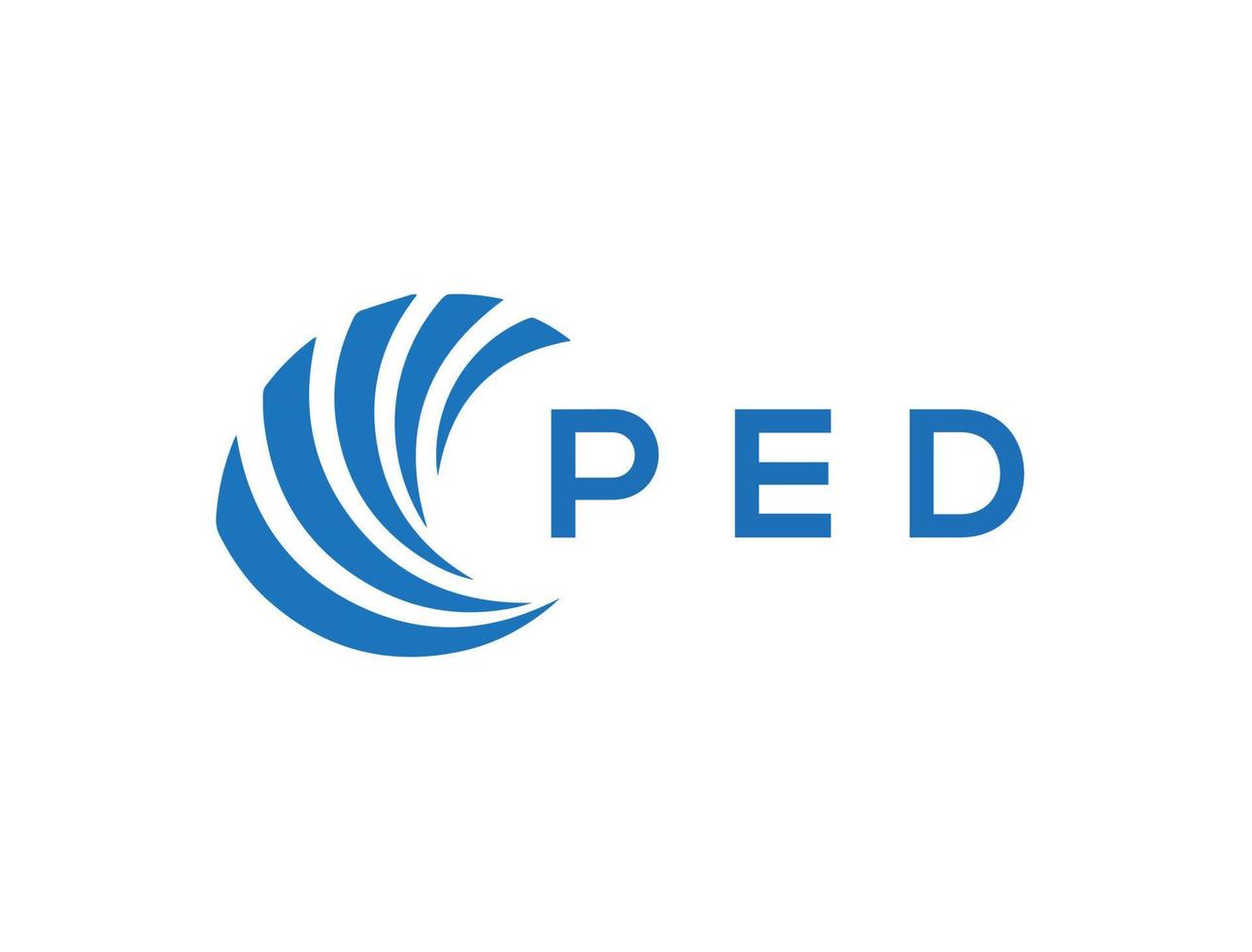 ped brev logotyp design på vit bakgrund. ped kreativ cirkel brev logotyp begrepp. ped brev design. vektor