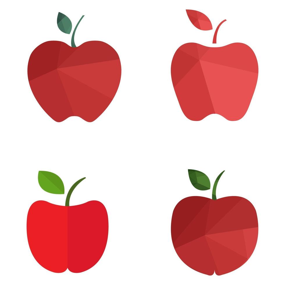 Apfel auf weißem Hintergrund eingestellt vektor
