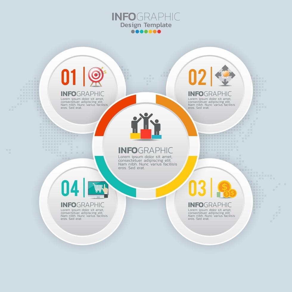 Business-Infografik-Elemente mit 4 Optionen oder Schritten vektor