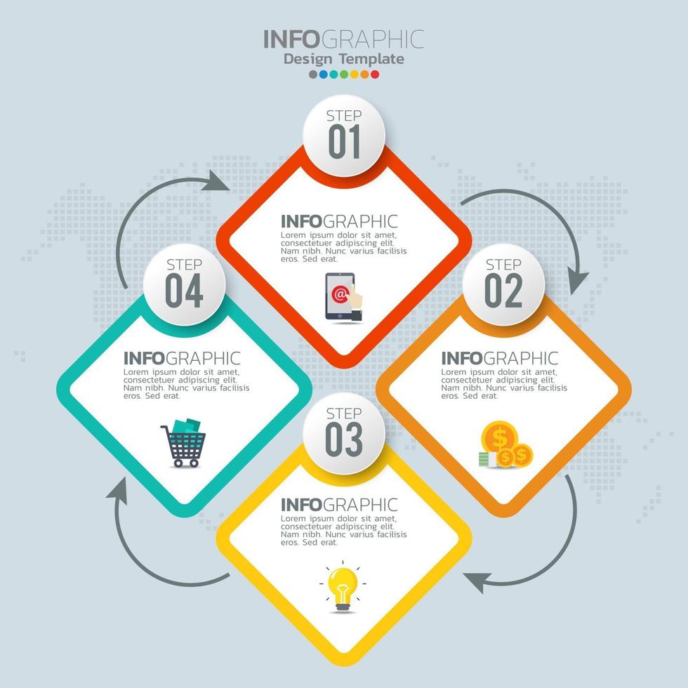 affärsinfografiska element med fyra alternativ eller steg vektor