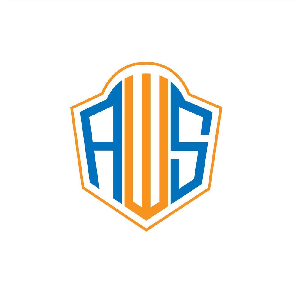 aws abstrakt monogram skydda logotyp design på vit bakgrund. aws kreativ initialer brev logotyp. vektor