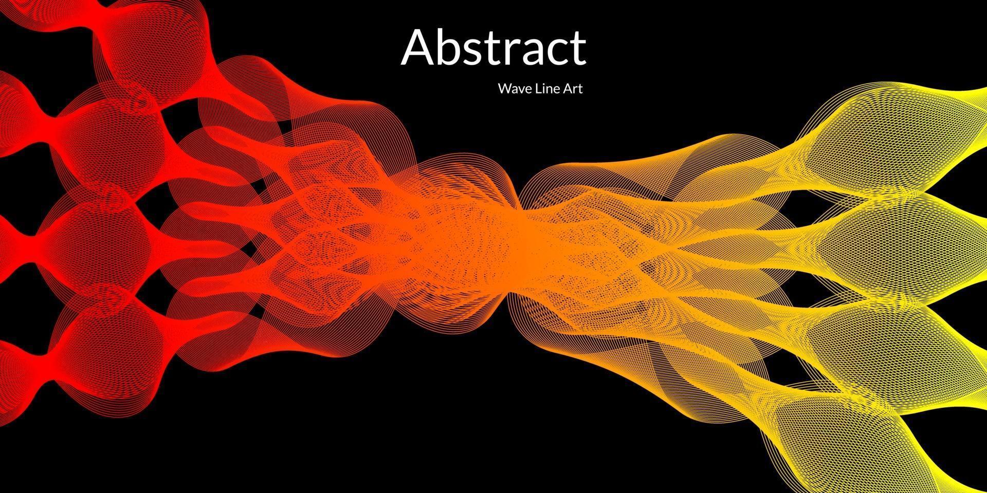 moderner abstrakter Hintergrund mit Wellenlinien in roten und gelben Abstufungen vektor