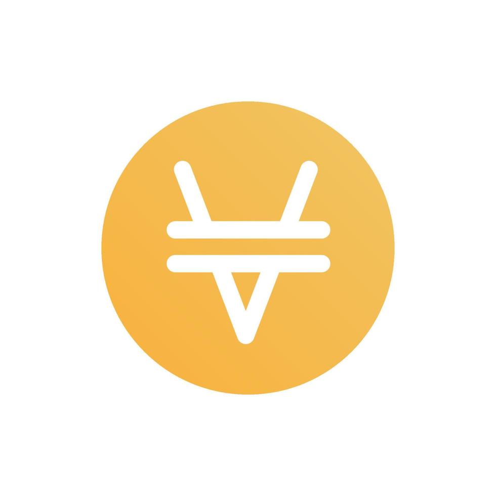 Venus xvs Münze Symbol isoliert auf Weiß Hintergrund. vektor