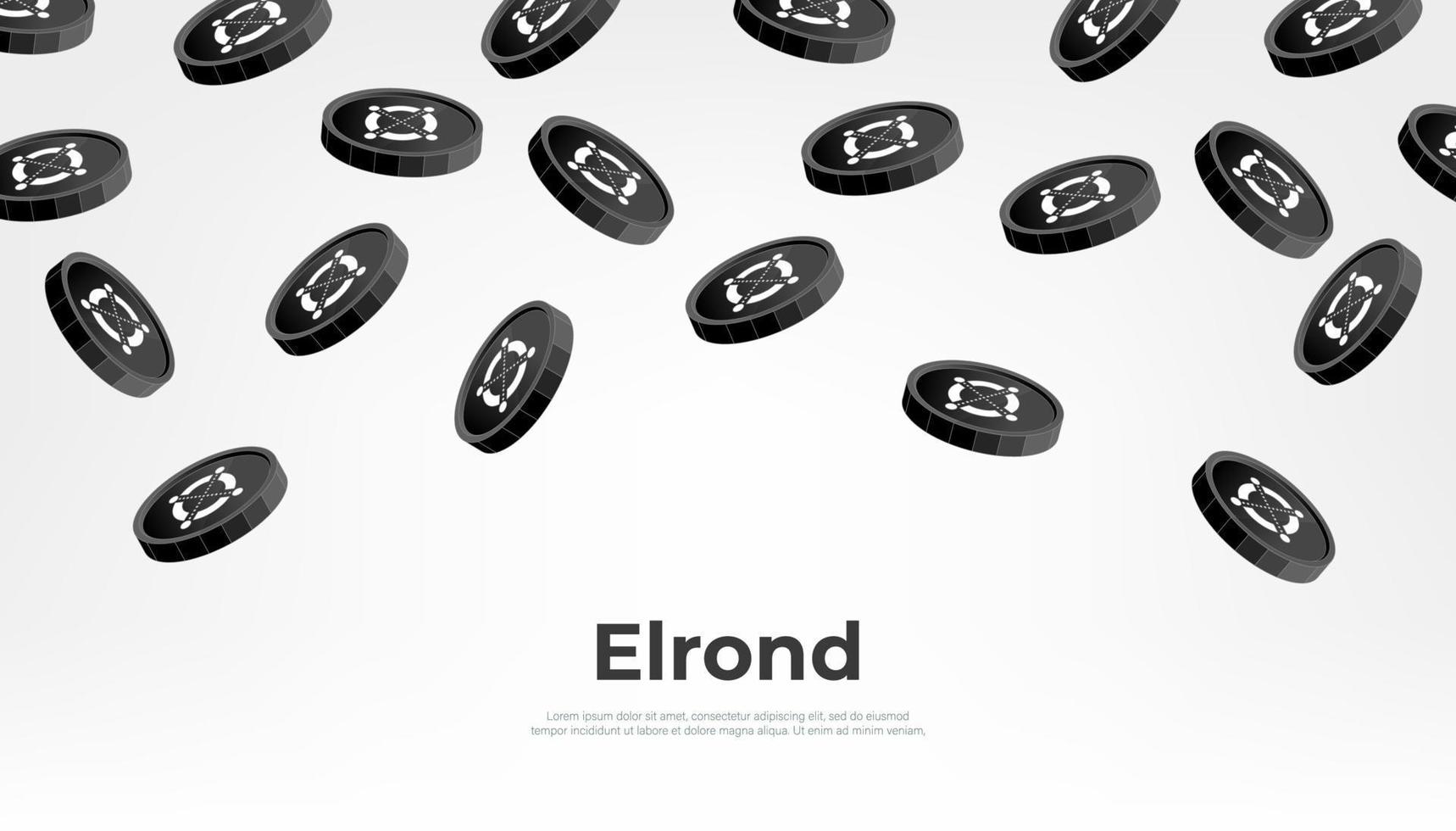 elron mynt faller från de himmel. egld kryptovaluta begrepp baner bakgrund. vektor