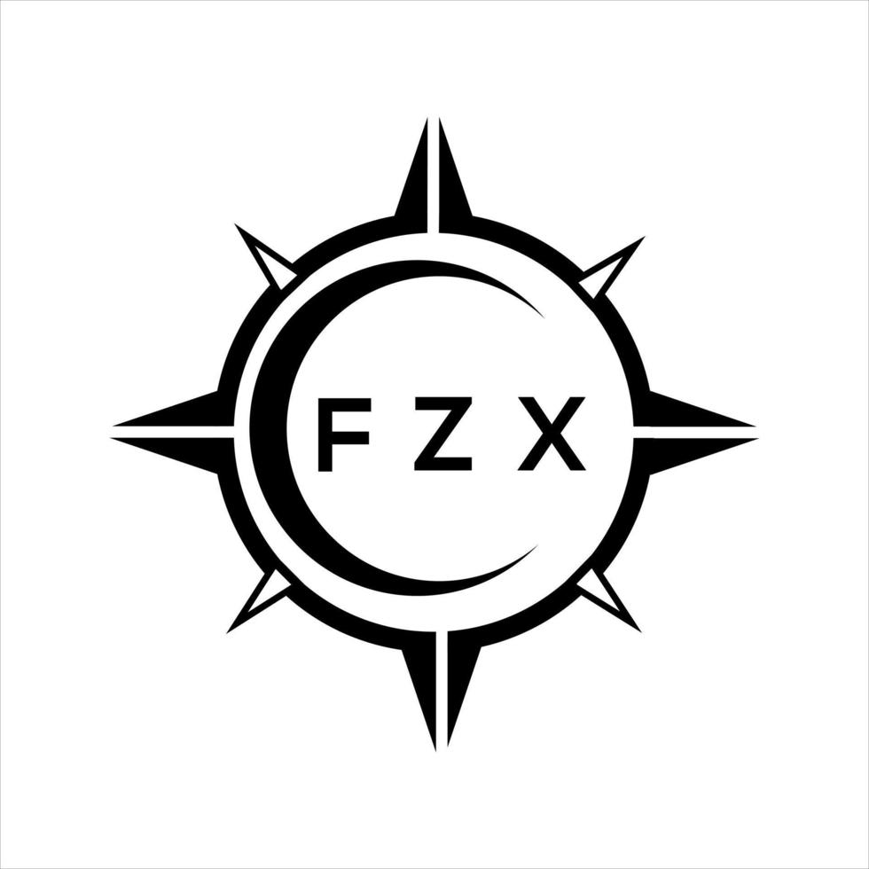 fzx abstrakt Technologie Kreis Rahmen Logo Design auf Weiß Hintergrund. fzx kreativ Initialen Brief Logo. vektor