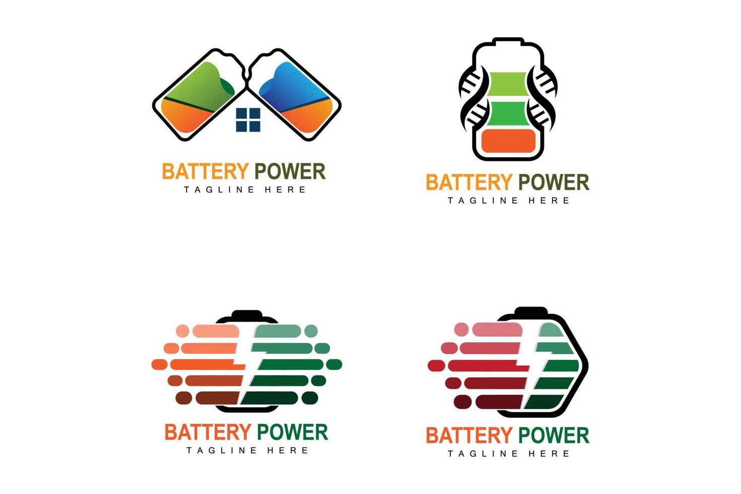 batteri logotyp design, teknologi laddning illustration, företag varumärke vektor