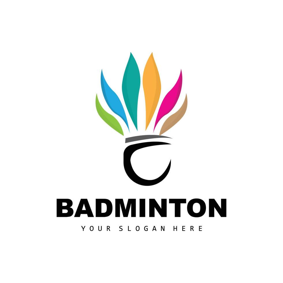 badminton logotyp, sport gren design, vektor abstrakt badminton spelare silhuett samling