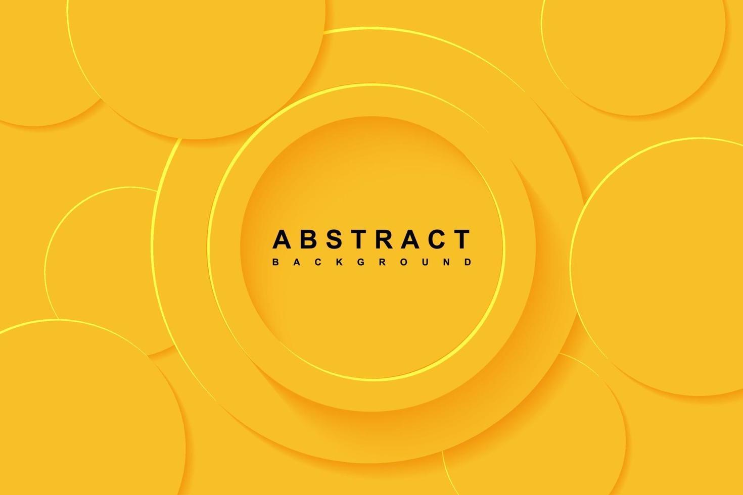 abstrakt bakgrund med gult pappersskikt för cirkel 3d vektor