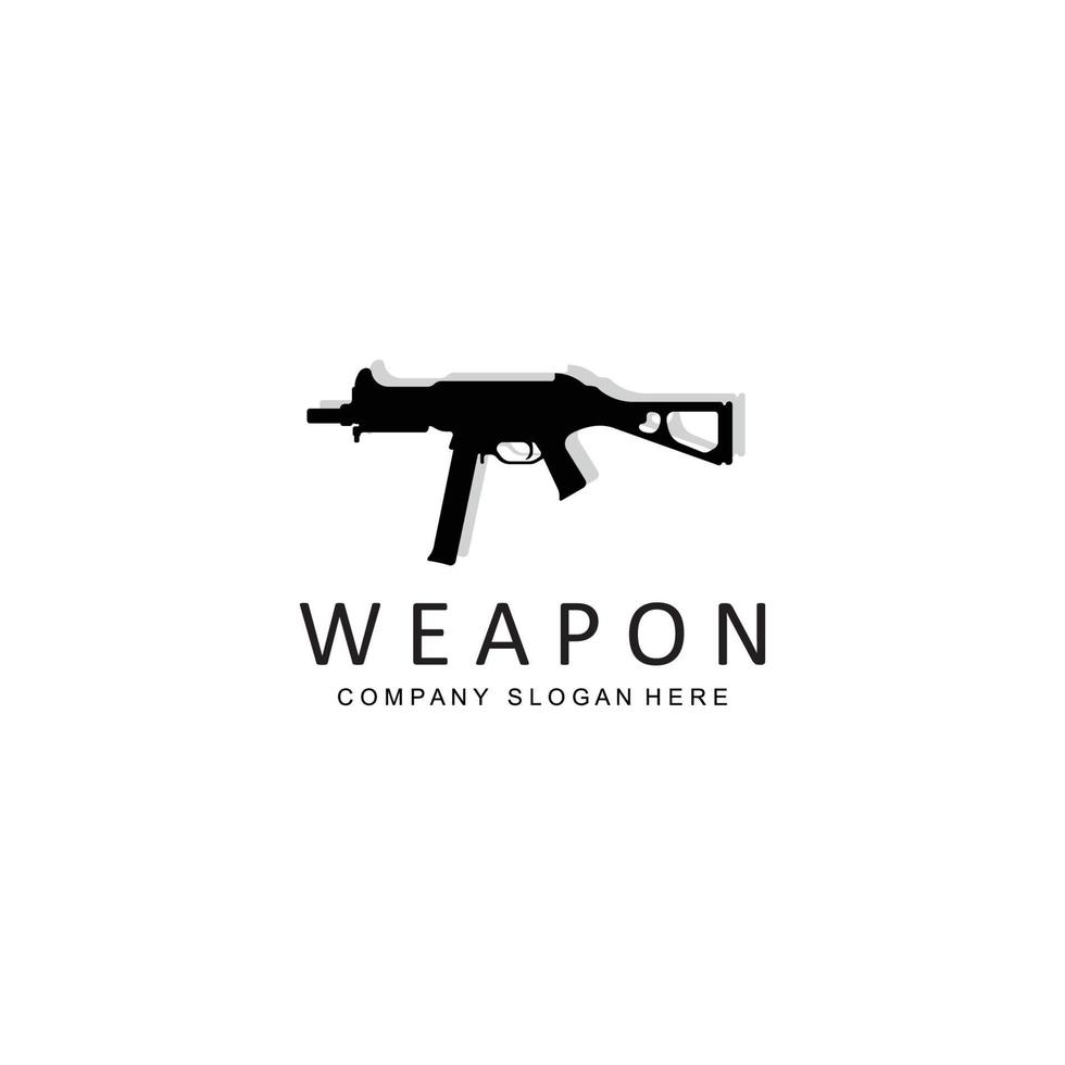 automatisches Waffenlogo-Vektorsymbol. Kampfwaffen. Pistolen, Gewehre. militär- und waffenillustration vektor