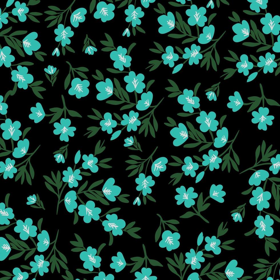 blaue Farbe Blumenmuster vektor