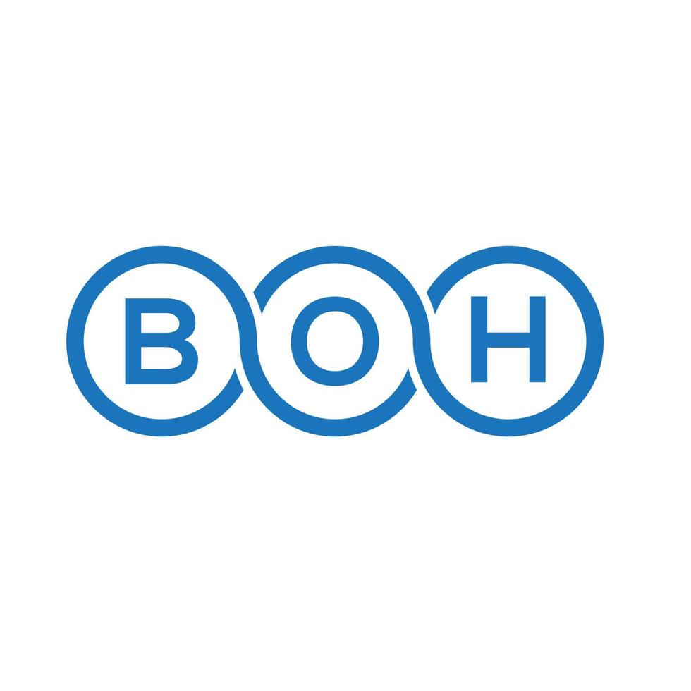 boh-Brief-Logo-Design auf weißem Hintergrund. bo kreative Initialen schreiben Logo-Konzept. boh Briefgestaltung. vektor