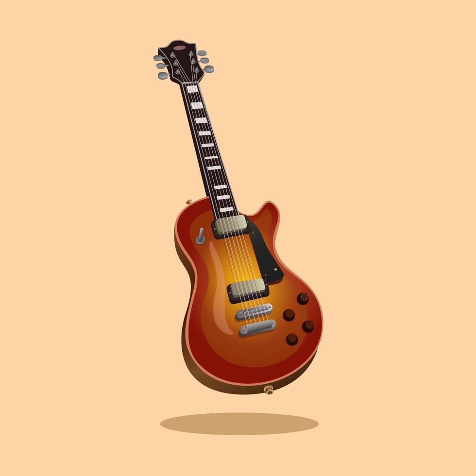 klassisk electic gitarr musik instrument objekt symbol tecknad serie illustration vektor