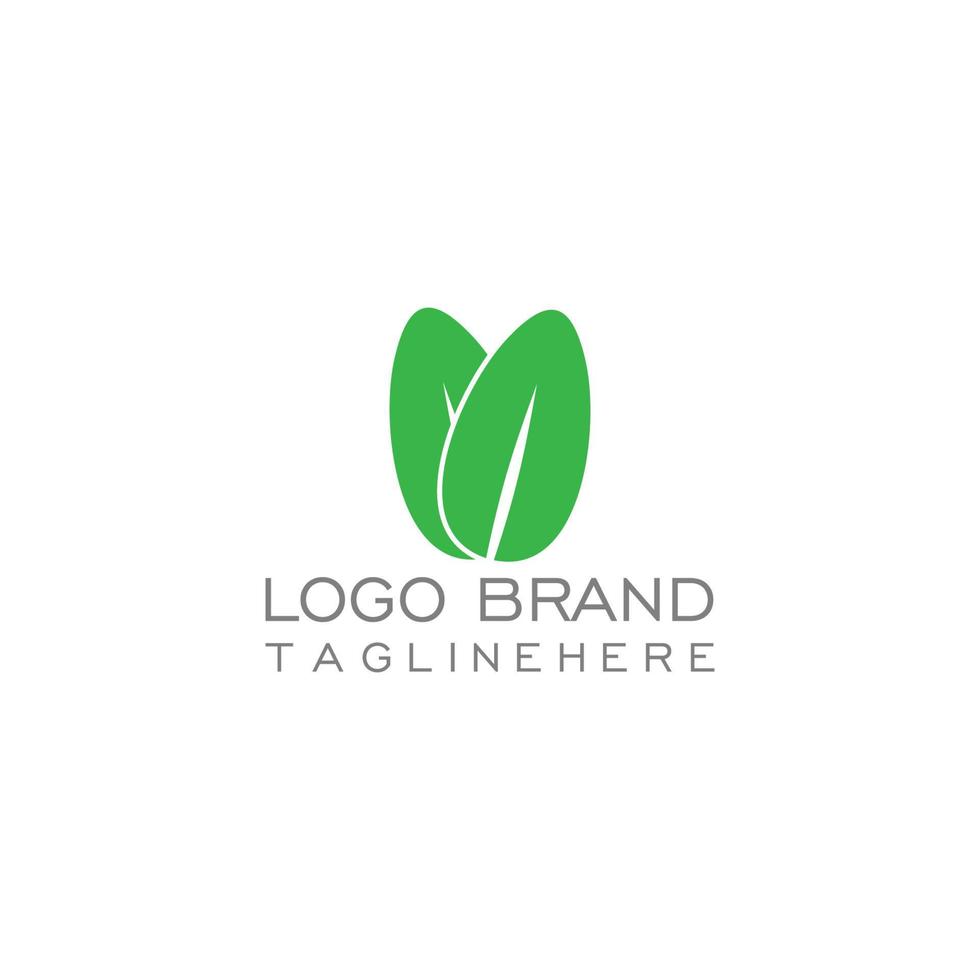 Symbol Vektor von einfach zwei Blatt geometrisch Design Logo