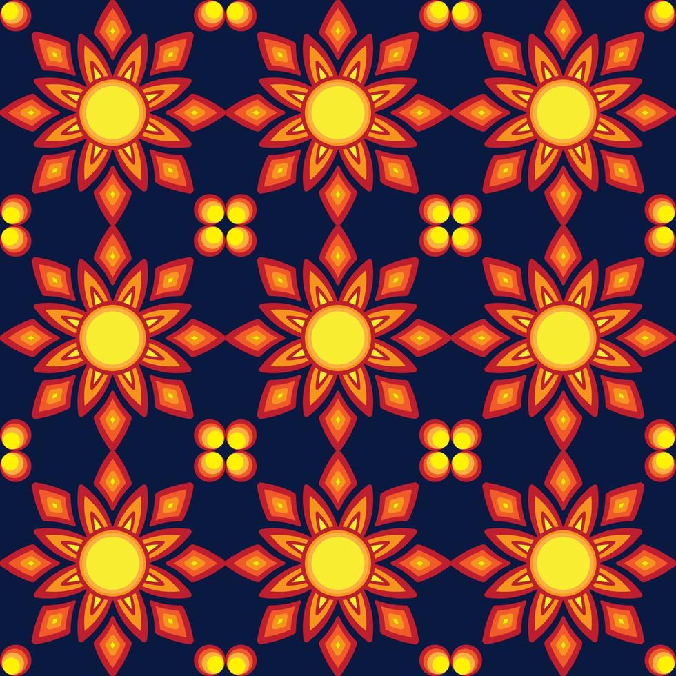 batik blommig sömlös design vektor