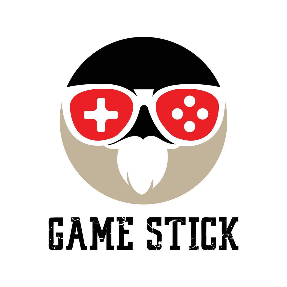 einfaches und cooles kostenloses Game-Stick-Symbol-Vektor-Logo vektor