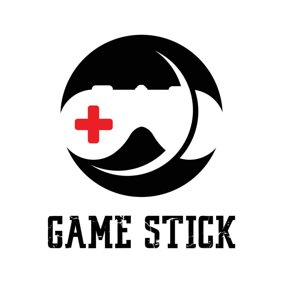 einfaches und cooles kostenloses Game-Stick-Symbol-Vektor-Logo vektor