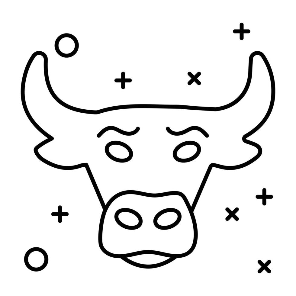 Tierkreis Tier Symbol, linear Symbol von Stier vektor