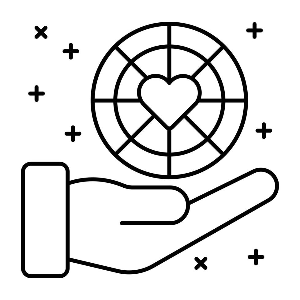 ein editierbar linear Symbol von Liebe Astrologie vektor