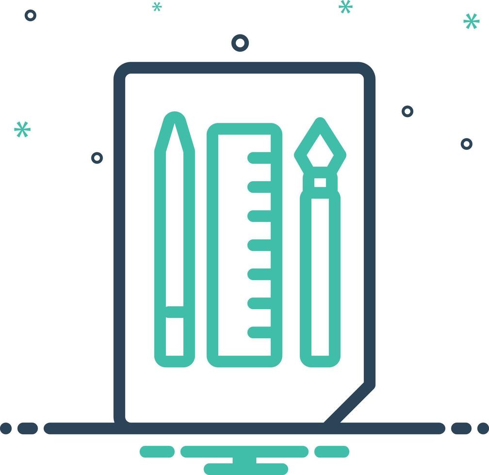 mischen Symbol zum Skizzierung Werkzeuge vektor