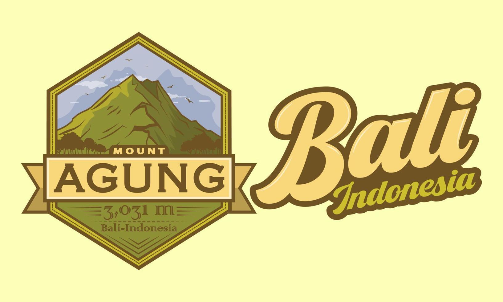 berg logotyp. de berg ursprung från indonesien bali är som heter montera agung. med en höjd av 3 031 meter. vektor