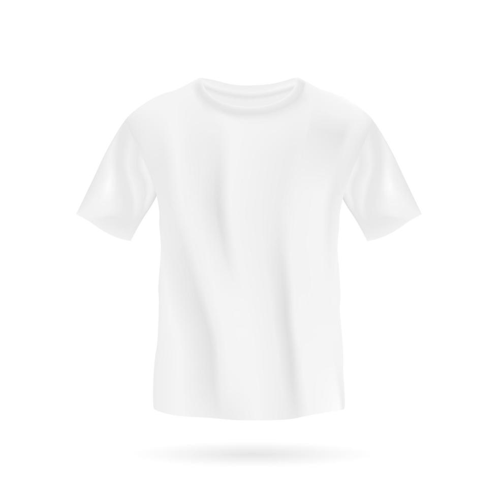 Weiß T-Shirt unisex Attrappe, Lehrmodell, Simulation. stilvoll Leicht Kleidung mit Falten zum Sport und täglich Leben. Mode Design zum Männer und Vektor Frauen