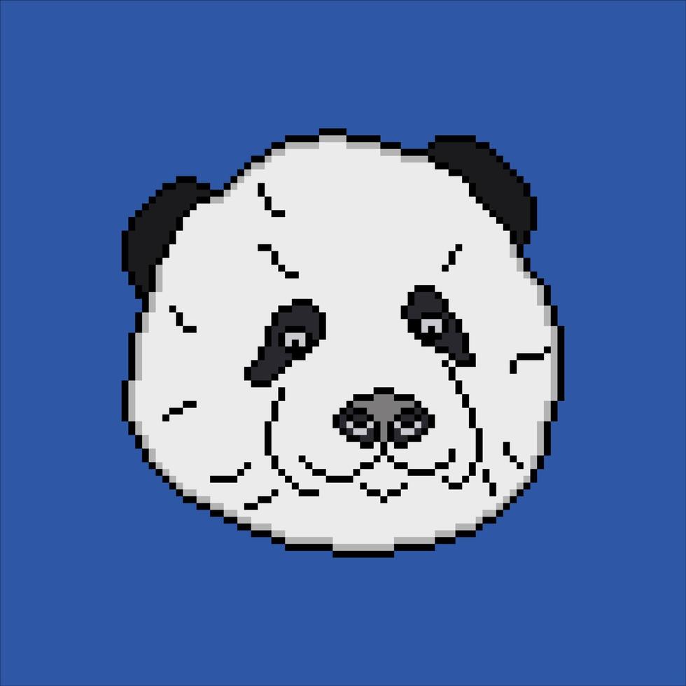 Panda Kopf im Pixel Kunst. Vektor Illustration.