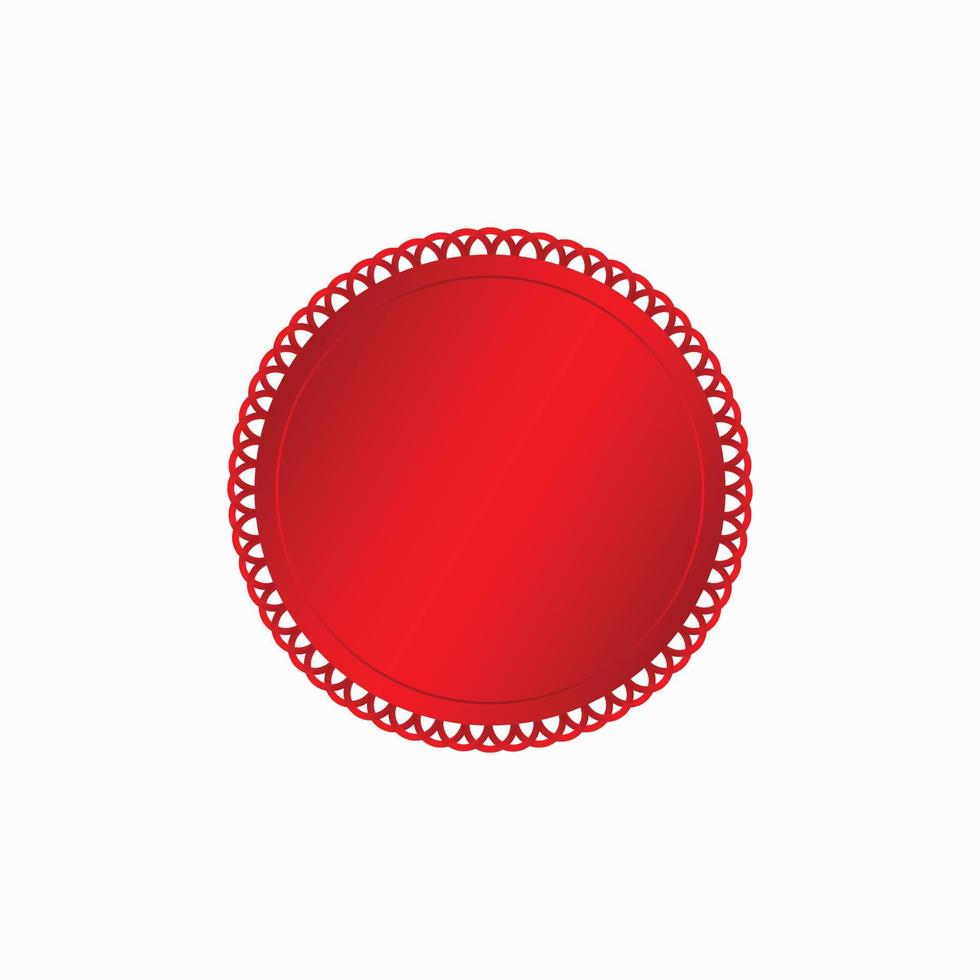 runda röd bricka isolerat på en vit bakgrund, täta stämpel röd lyx elegant baner lura, vektor illustration certifikat röd folie täta eller medalj isolerat.