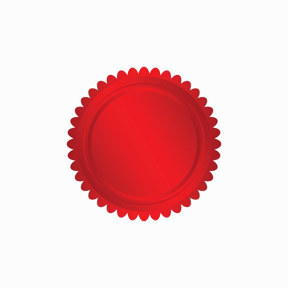 runda röd bricka isolerat på en vit bakgrund, täta stämpel röd lyx elegant baner lura, vektor illustration certifikat röd folie täta eller medalj isolerat.
